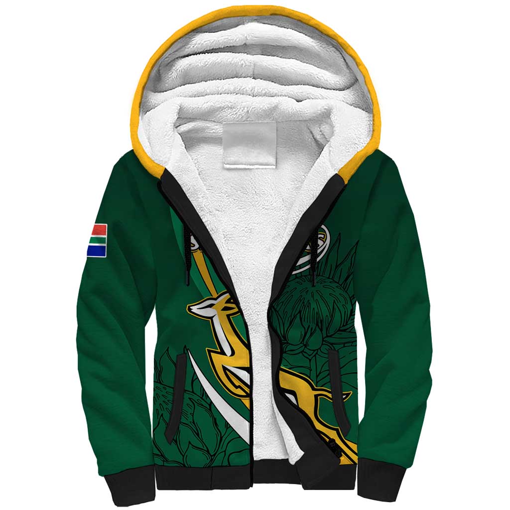 Personalized South Africa Rugby Sherpa Hoodie - Springboks Go Champions, World Cup