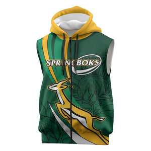 Personalized South Africa Rugby Sleeveless Zip Hoodie - Springboks Go Champions, World Cup - African Pride