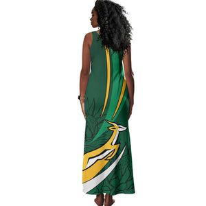 Personalized South Africa Rugby Tank Maxi Dress - Springboks Go Champions, World Cup