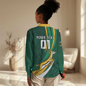 Personalized South Africa Rugby Women Casual Shirt - Springboks Go Champions, World Cup