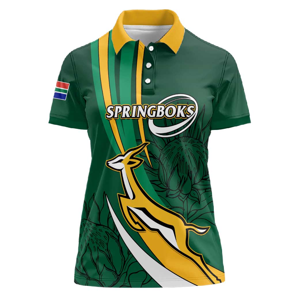 Personalized South Africa Rugby Women Polo Shirt - Springboks Go Champions, World Cup