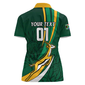 Personalized South Africa Rugby Women Polo Shirt - Springboks Go Champions, World Cup