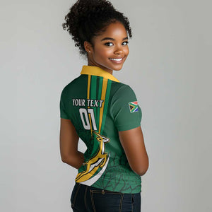 Personalized South Africa Rugby Women Polo Shirt - Springboks Go Champions, World Cup LT01