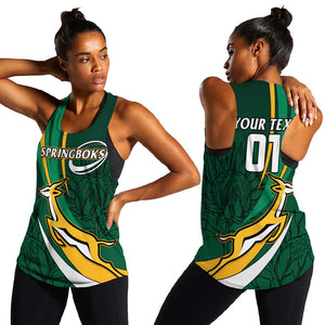 Personalized South Africa Rugby Women Racerback Tank - Springboks Go Champions, World Cup