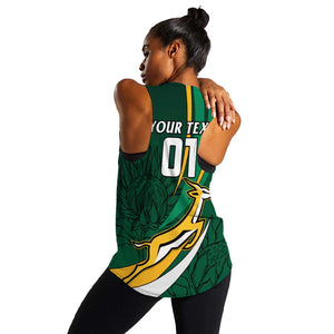 Personalized South Africa Rugby Women Racerback Tank - Springboks Go Champions, World Cup