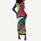 Namibia Rugby Long Sleeve Bodycon Dress - Welwitschias Go World Cup LT01