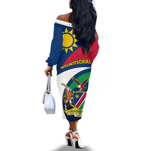 Namibia Rugby Off The Shoulder Long Sleeve Dress - Welwitschias Go World Cup