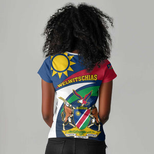 Namibia Rugby Women V-Neck T-Shirt - Welwitschias Go World Cup