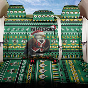 Nigeria Christmas Back Car Seat Cover Eagle Santa - African Pattern