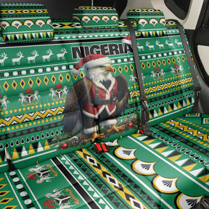 Nigeria Christmas Back Car Seat Cover Eagle Santa - African Pattern