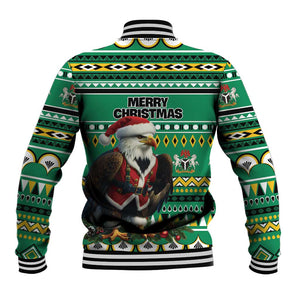 Nigeria Christmas Baseball Jacket Eagle Santa - African Pattern