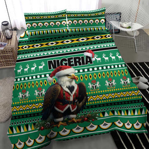 Nigeria Christmas Bedding Set Eagle Santa - African Pattern