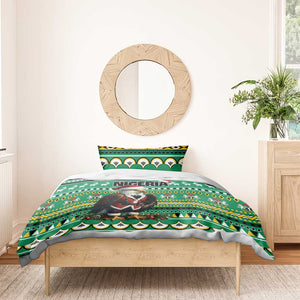 Nigeria Christmas Bedding Set Eagle Santa - African Pattern