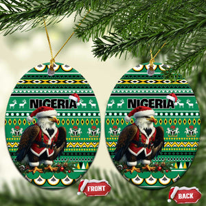 Nigeria Christmas Ceramic Ornament Eagle Santa African Pattern