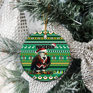 Nigeria Christmas Ceramic Ornament Eagle Santa African Pattern