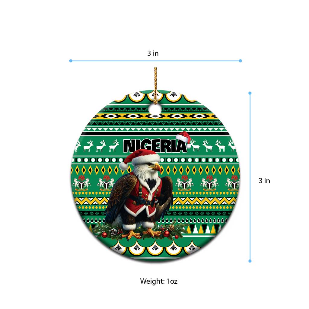 Nigeria Christmas Ceramic Ornament Eagle Santa African Pattern