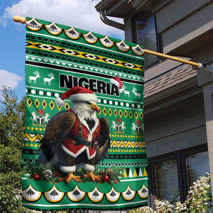 Nigeria Christmas Garden Flag Eagle Santa - African Pattern