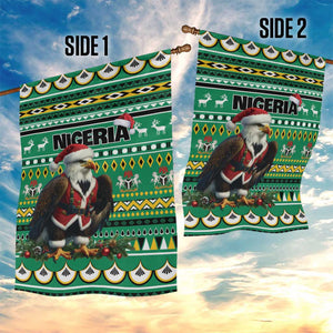 Nigeria Christmas Garden Flag Eagle Santa - African Pattern