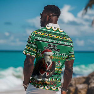 Nigeria Christmas Hawaiian Shirt Eagle Santa - African Pattern