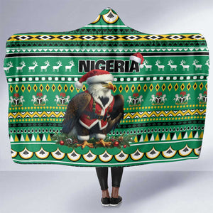 Nigeria Christmas Hooded Blanket Eagle Santa - African Pattern