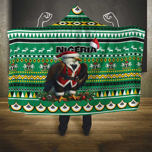 Nigeria Christmas Hooded Blanket Eagle Santa - African Pattern