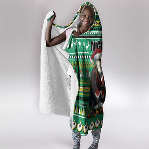 Nigeria Christmas Hooded Blanket Eagle Santa - African Pattern