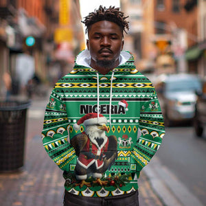 Nigeria Christmas Hoodie Eagle Santa - African Pattern