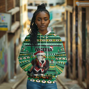 Nigeria Christmas Hoodie Eagle Santa - African Pattern