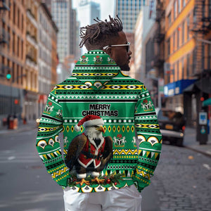 Nigeria Christmas Hoodie Eagle Santa - African Pattern