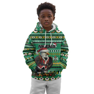 Nigeria Christmas Kid Hoodie Eagle Santa - African Pattern