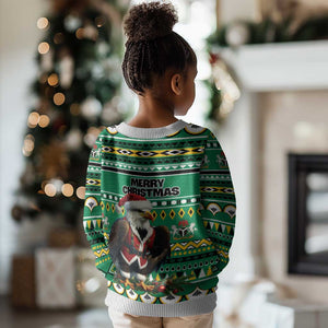 Nigeria Christmas Kid Ugly Christmas Sweater Eagle Santa African Pattern