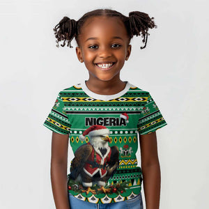 Nigeria Christmas Kid T shirt Eagle Santa - African Pattern