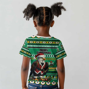 Nigeria Christmas Kid T shirt Eagle Santa - African Pattern