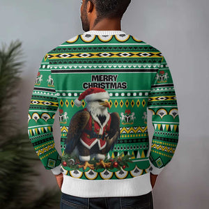 Nigeria Christmas Ugly Christmas Sweater Eagle Santa African Pattern