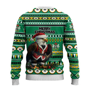 Nigeria Christmas Ugly Christmas Sweater Eagle Santa African Pattern