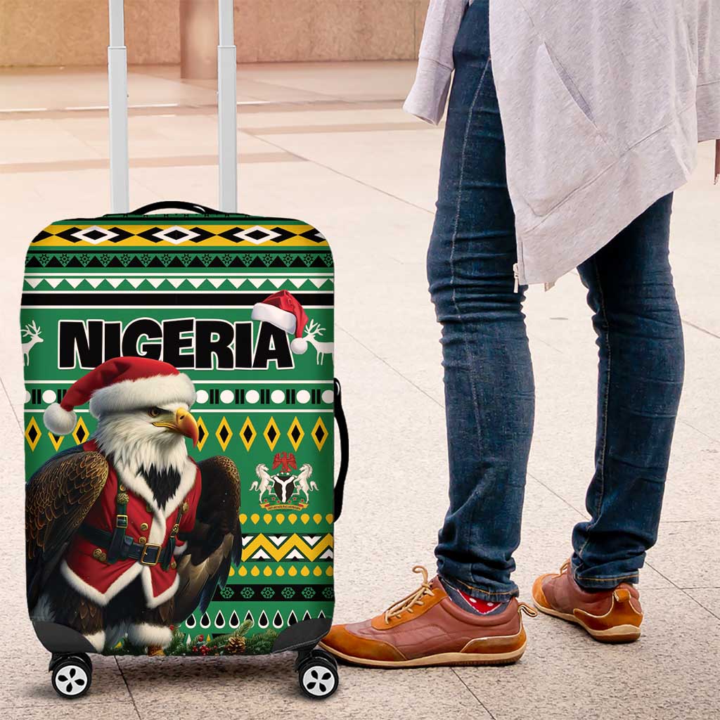 Nigeria Christmas Luggage Cover Eagle Santa - African Pattern