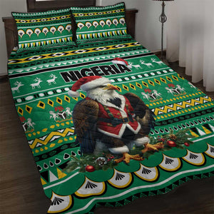 Nigeria Christmas Quilt Bed Set Eagle Santa - African Pattern