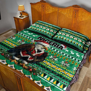 Nigeria Christmas Quilt Bed Set Eagle Santa - African Pattern