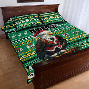 Nigeria Christmas Quilt Bed Set Eagle Santa - African Pattern