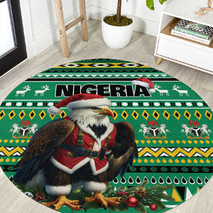 Nigeria Christmas Round Carpet Eagle Santa - African Pattern