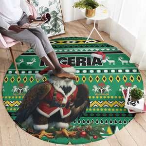 Nigeria Christmas Round Carpet Eagle Santa - African Pattern