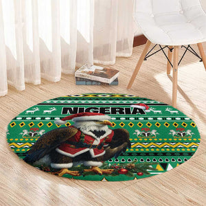 Nigeria Christmas Round Carpet Eagle Santa - African Pattern