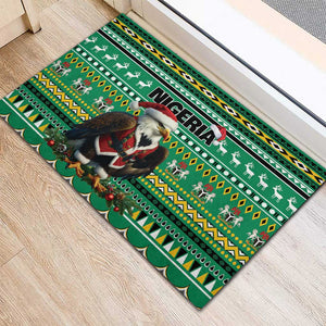 Nigeria Christmas Rubber Doormat Eagle Santa - African Pattern