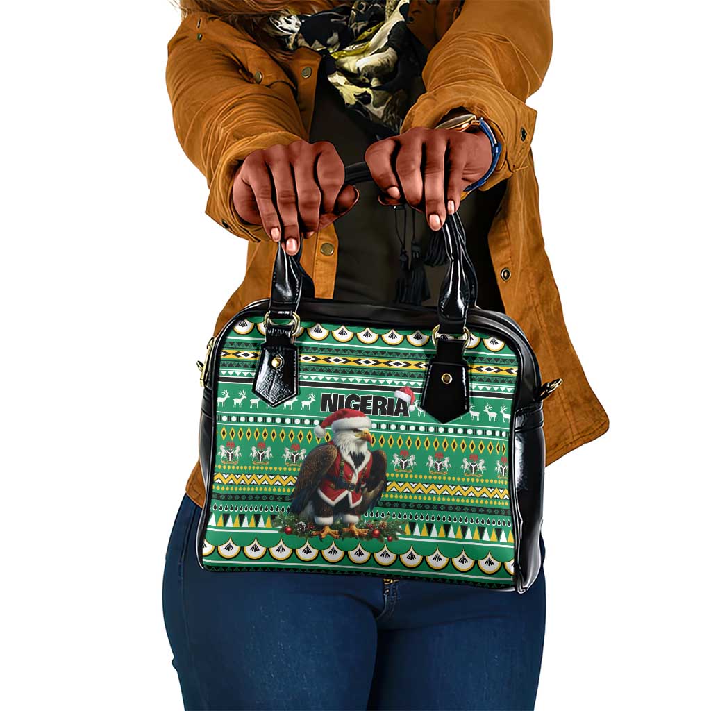 Nigeria Christmas Shoulder Handbag Eagle Santa - African Pattern