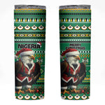 Nigeria Christmas Skinny Tumbler Eagle Santa - African Pattern