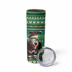 Nigeria Christmas Skinny Tumbler Eagle Santa - African Pattern