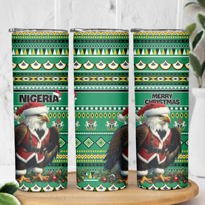 Nigeria Christmas Skinny Tumbler Eagle Santa - African Pattern