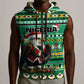 Nigeria Christmas Sleeveless Zip Hoodie Eagle Santa - African Pattern - African Pride