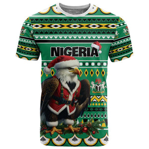 Nigeria Christmas T shirt Eagle Santa - African Pattern