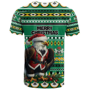 Nigeria Christmas T shirt Eagle Santa - African Pattern